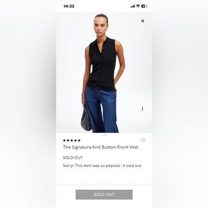 Madewell Black Sleeveless Button-Up Top